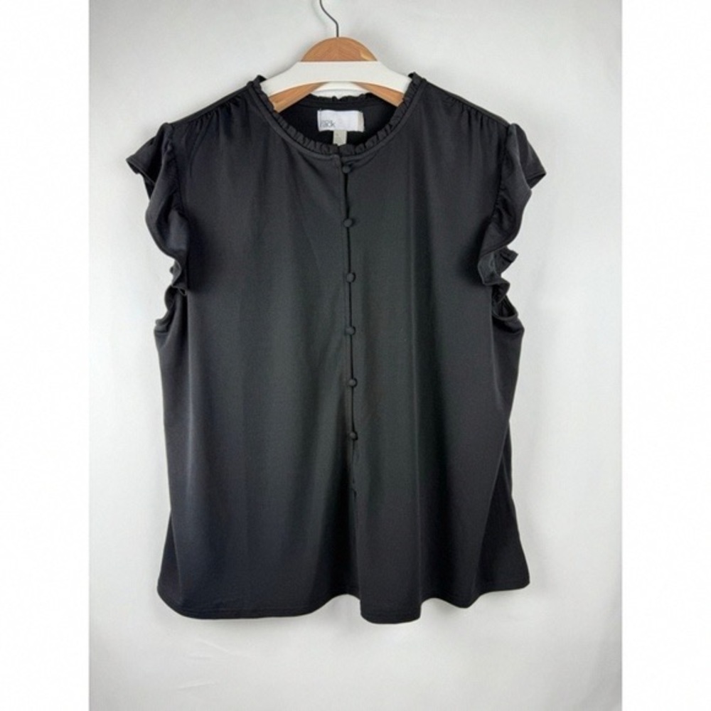 Nordstrom Black Ruffle Sleeve Blouse